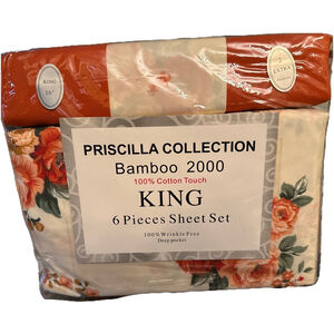 Priscilla Bamboo 2000 Thread CT Super Soft 6 Pieces Sheet Set-King